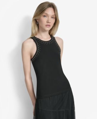 DKNY - Women's Embellished Ponte Tank Top