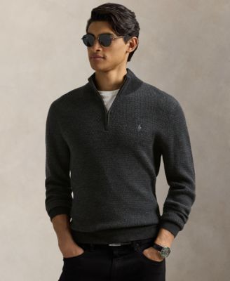 Men's Washable Wool Quarter-Zip Sweater