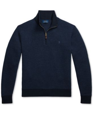 Men's Washable Wool Quarter-Zip Sweater
