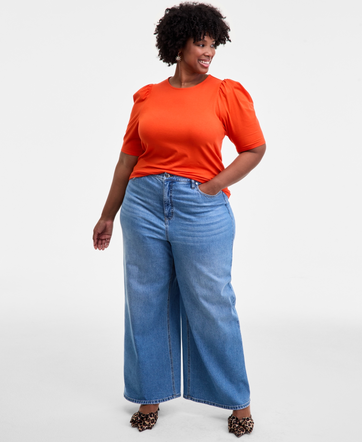 On 34th Trendy Plus Camden High-rise Wide-leg Jeans, Macy's Exclusive