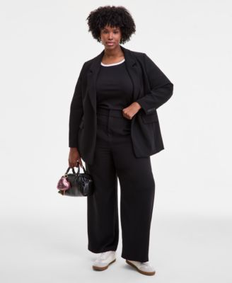 Trendy Plus One-Button Notch-Collar Blazer, Macy's Exclusive
