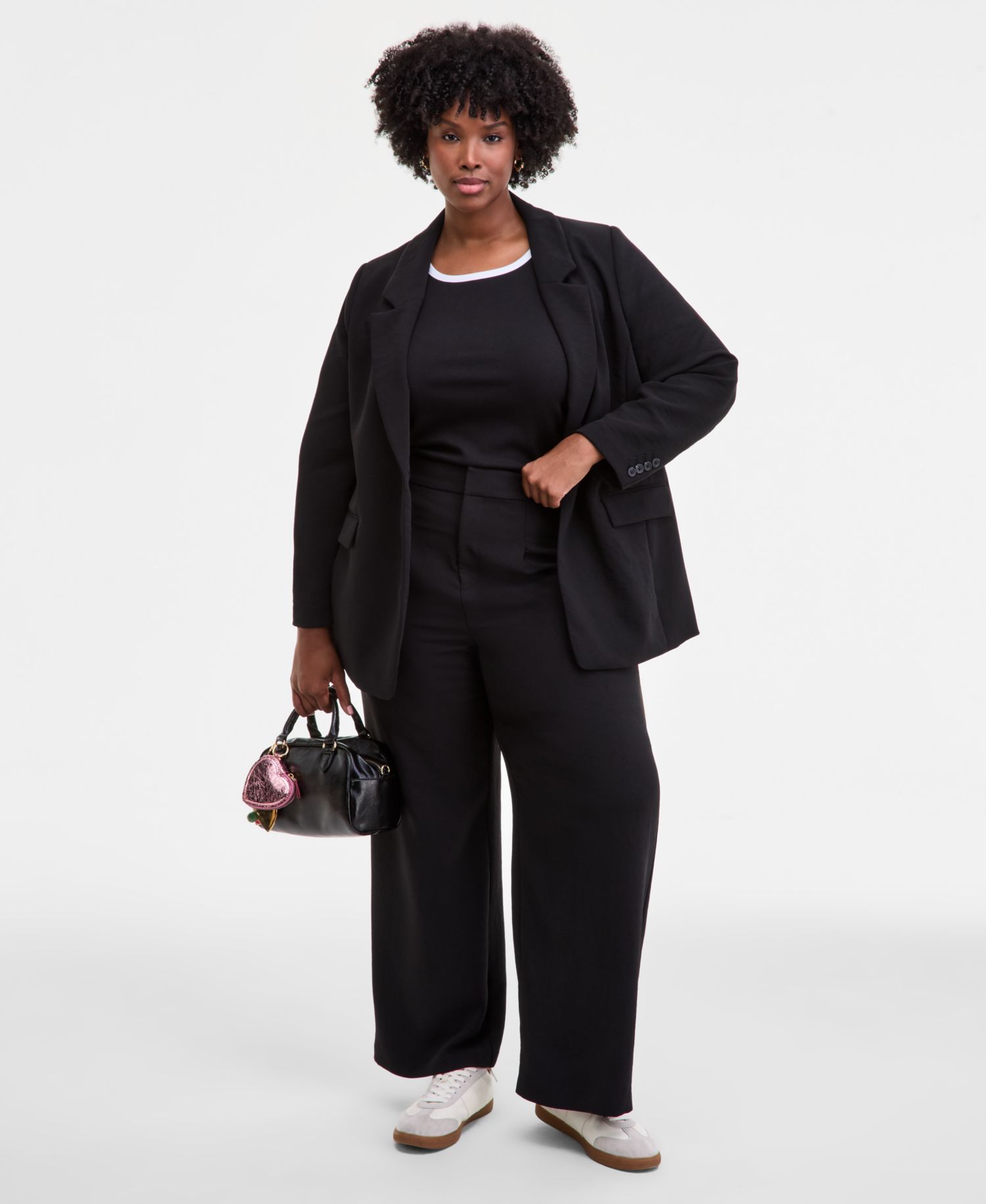 Trendy Plus One-Button Notch-Collar Blazer