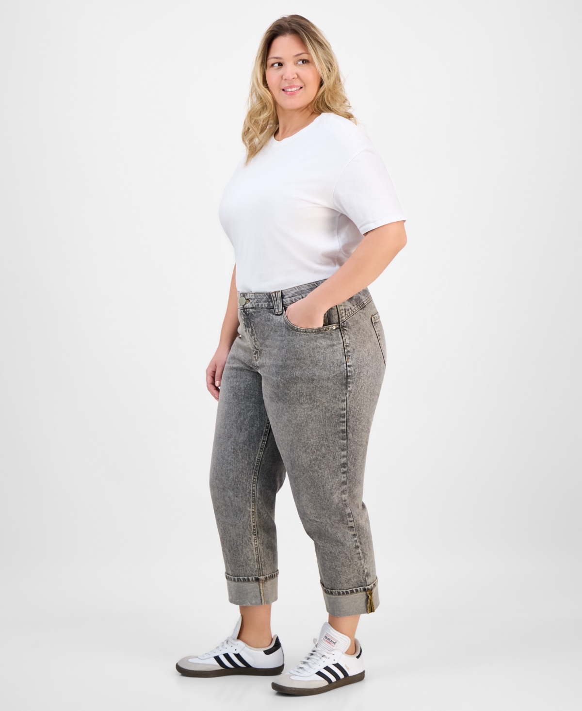 Democracy Trendy Plus Size Absolution Boyfriend Pants In Multi