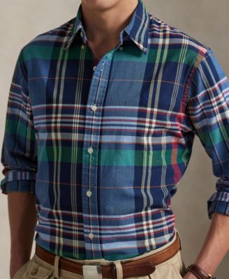 Men's Classic-Fit Plaid Oxford Shirt