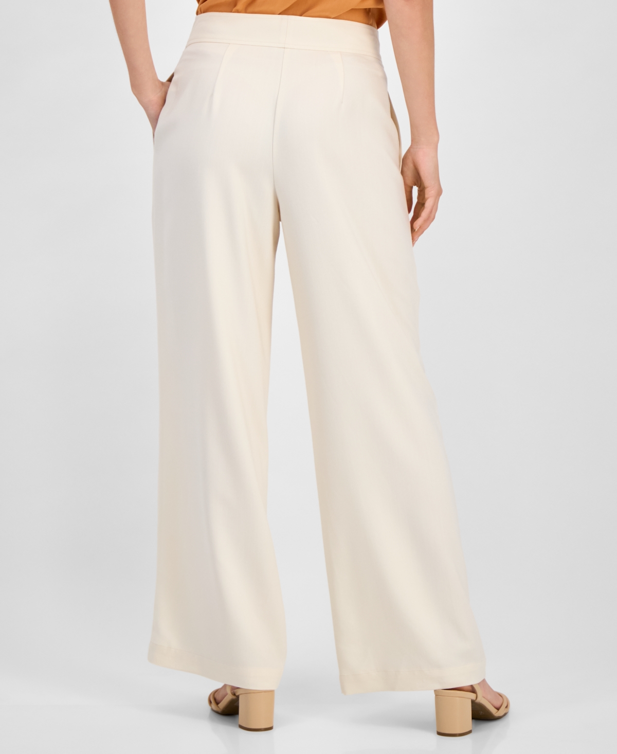 T Tahari Women's Pleated Wide-leg Pants In Brown