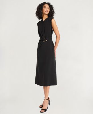 Women's Solid-Color V-Neck Sleeveless Dress