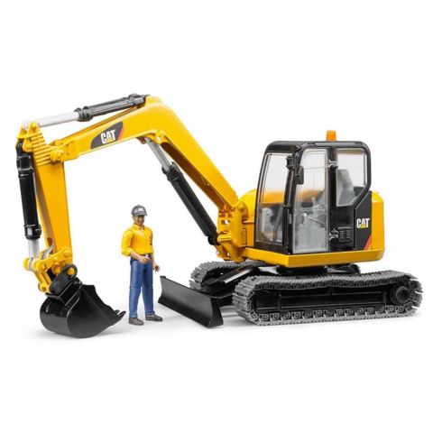 Детские игрушки Bruder 1:16 Scale Functional Hoe Blade Caterpillar Mini Excavator, 2-Piece Set