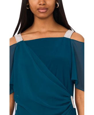 MSK Side-Draped Cold-Shoulder Jumpsuit - Macy's