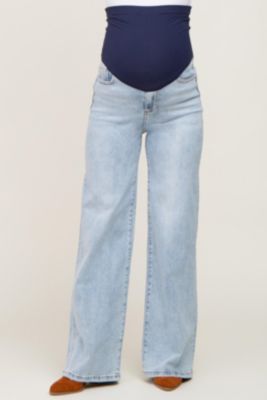 Maternity Light Blue Wide Leg Jeans
