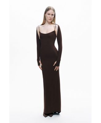 Women's Maxi Dress with Glove Accessory