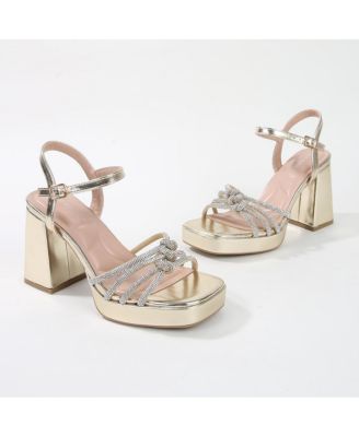 Amar Knotted Rhinestone Platform Heels