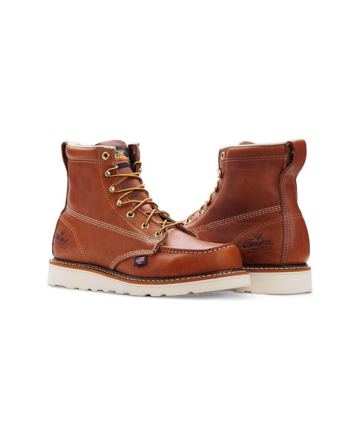 Мужские ботинки Thorogood American Heritage 6" Tobacco Moc Toe Work Boots for Men, цвет: Табачный — фото 3