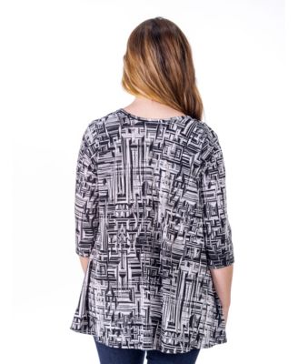 Petite Black Print Elbow Length Sleeve Open Cardigan Jacket