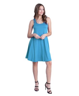 Petite Sleeveless A-Line Fit and Flare Skater Dress