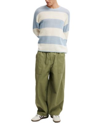 Мужской летний вязаный свитер свободного кроя ИЗ ХЛОПКА