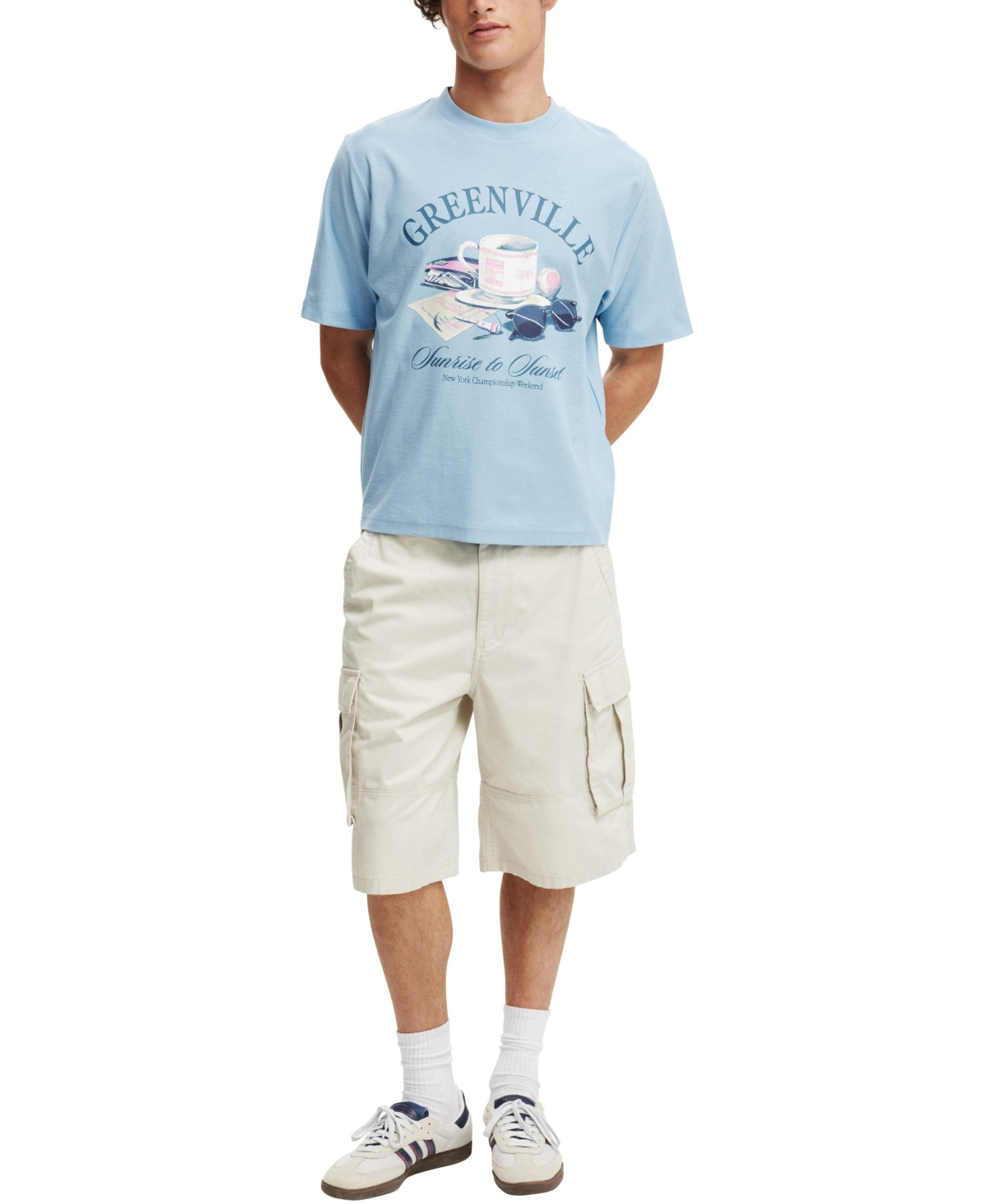COTTON ON MEN'S CROPPED GRAPHIC T-SHIRT 