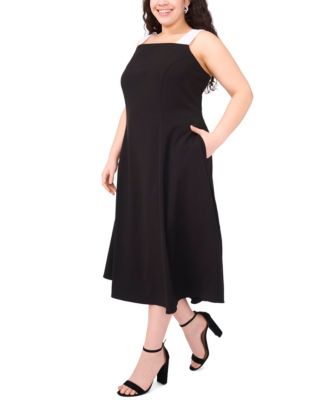Plus Size Sleeveless Square-Neck Midi Dress