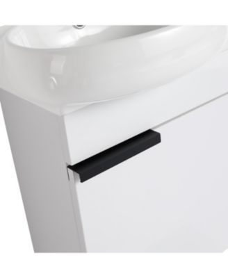 Soft Close Doors Bathroom Vanity With Sink, 16 Inch For Small Bathroom