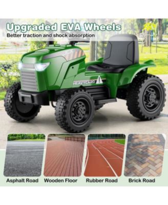 12V 2-in-1 Kids Ride On Tractor with Trailer and 3-Gear Shift