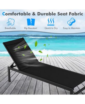 Patio Chaise Lounge Adjustable Lounge Chair W/ 6-Position Backrest