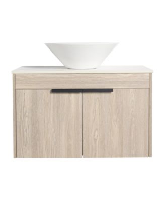 Streamdale 30" Modern Design Float Bathroom Vanity With Ceramic Basin Set