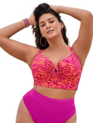 Women's Bra Tie Front Longline Underwire Bikini Top