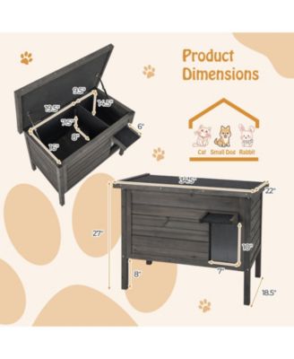 Outdoor Insulated Cat House with All-Round Foam Insulated for Winter