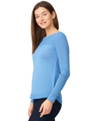 Women's Petite Boat Neck Long-Sleeve Sweater