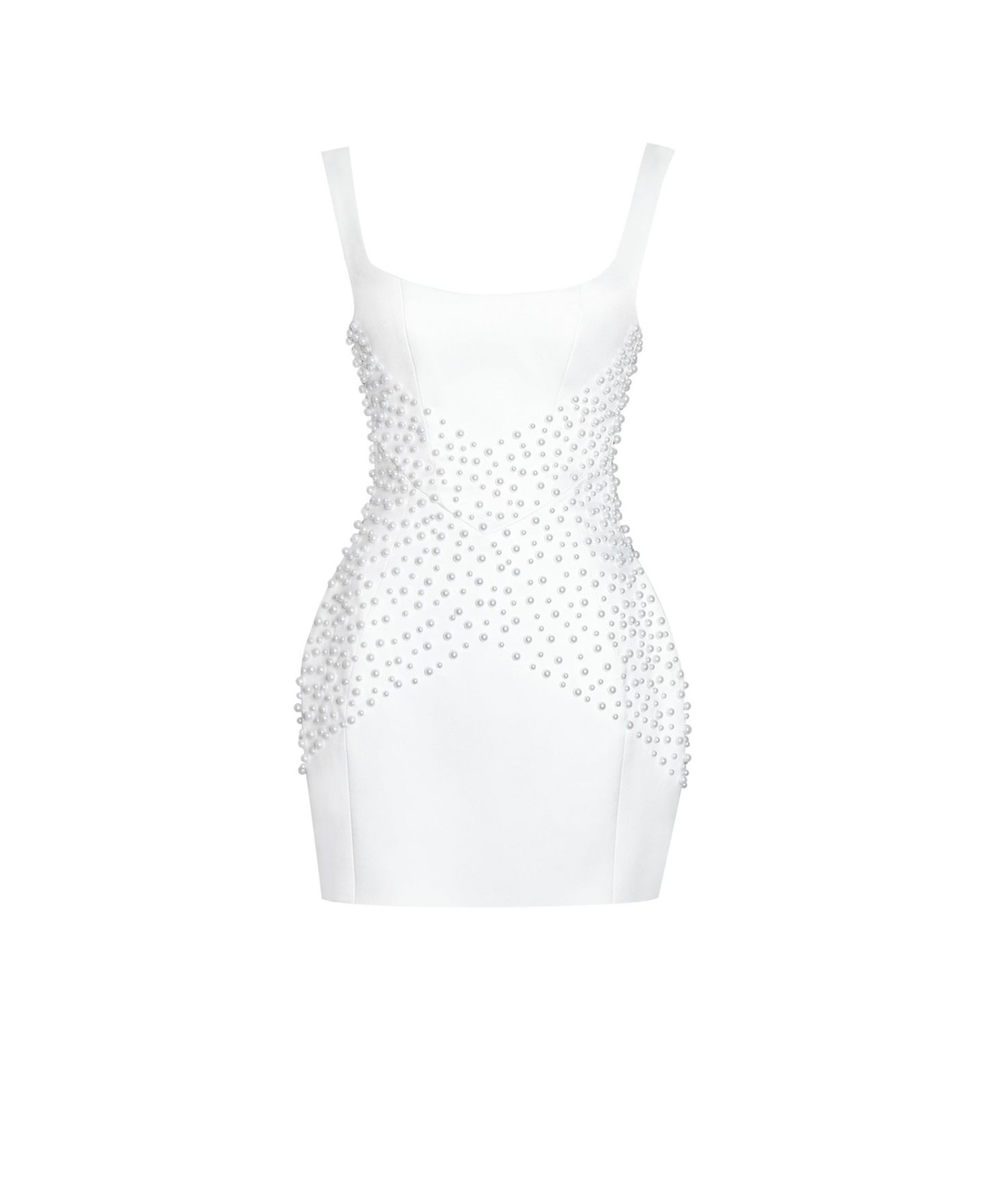 Женское платье Miss Circle Tais Pearl Beaded Cocoon Shape Sleeveless Mini, цвет: Белый — фото 10