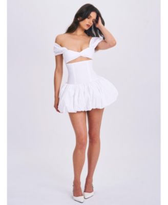 Women's Umika White Bubble Hem Mini Dress
