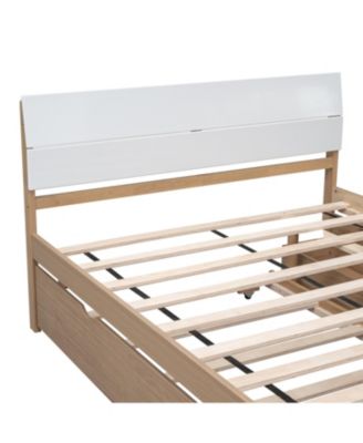 Streamdale Modern Full Bed Frame with Trundle and Drawers