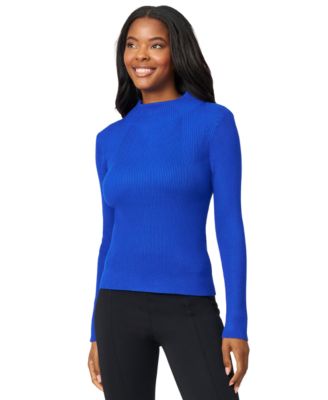 Petite Funnel-Neck Ribbed Pullover Sweater