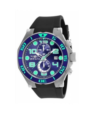 Мужские кварцевые многофункциональные часы Invicta Pro Diver с синим циферблатом из полиуретана
