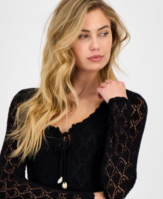 Women's Long-Sleeve Alba Pointelle Maxi Dress