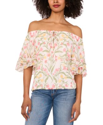 Vince Camuto - Women's Off-The-Shoulder 3/4-Sleeve Top