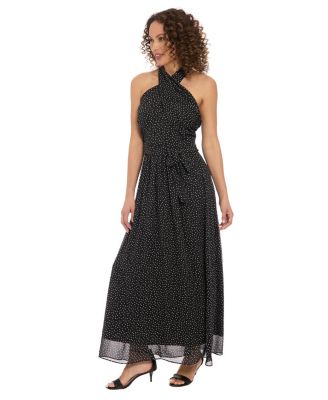 Petite Crisscross Chiffon A-Line Dress
