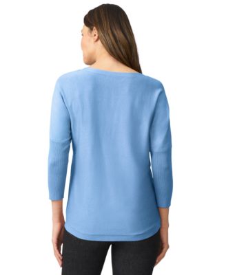 Women's Boat-Neck Diamond-Knit Dolman-Sleeve Sweater, PXS-XL