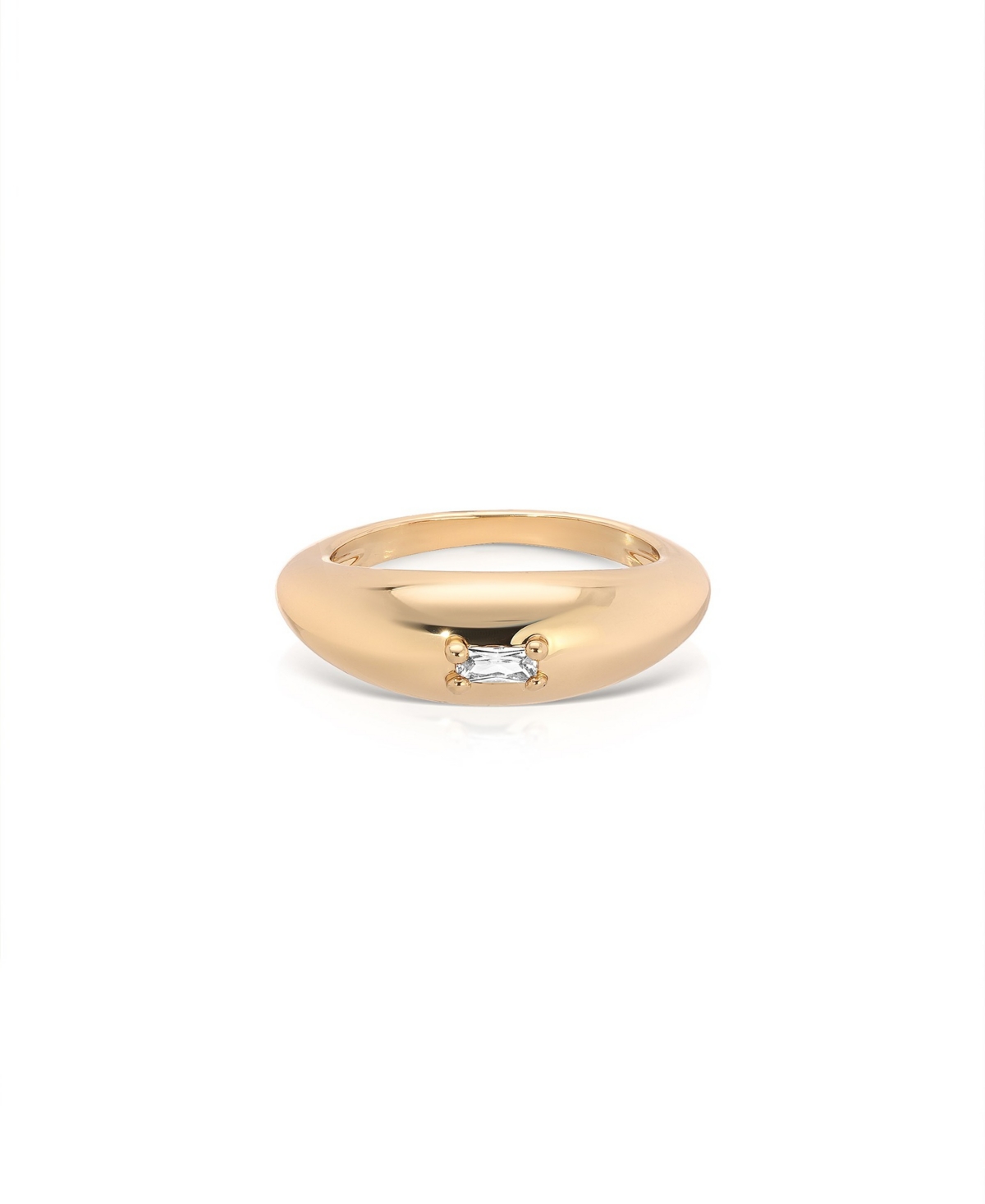 Oval Dome Baguette Ring - Gold