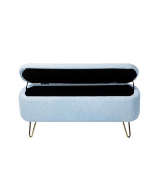 Faux Fur Storage Ottoman Bench