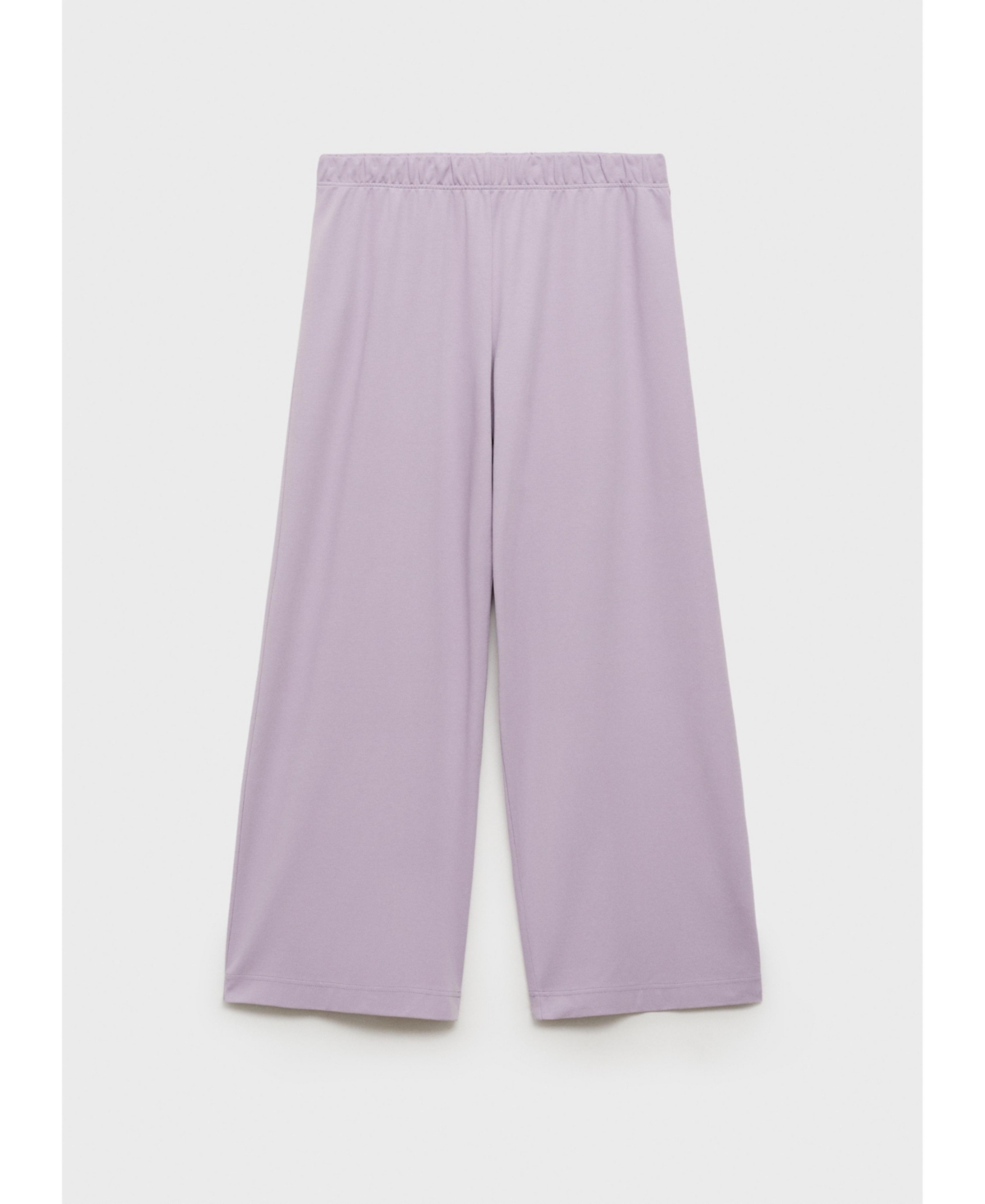Mango Cotton Wide Leg Pajama Pants In Purple