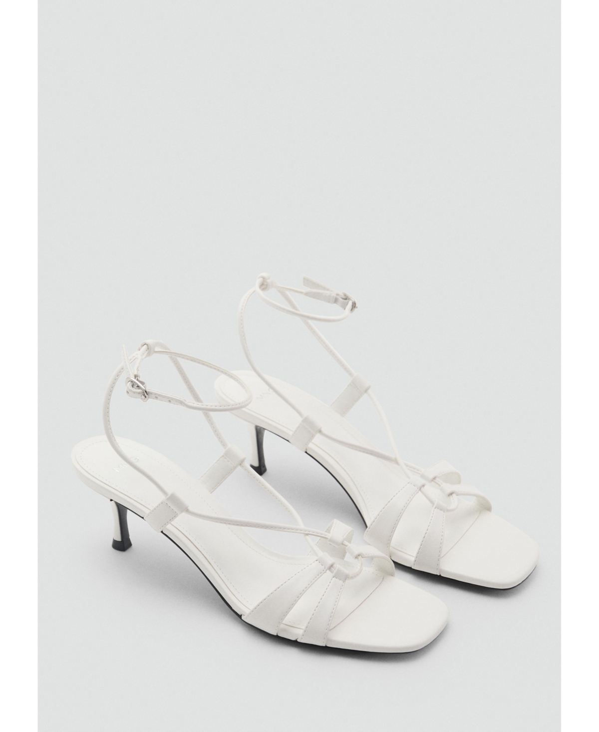 Women's Combined-Strap Heeled Sandals - White