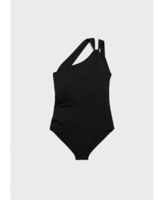 MANGO - Women's Ruched Detail Asymmetrical Swimsuit