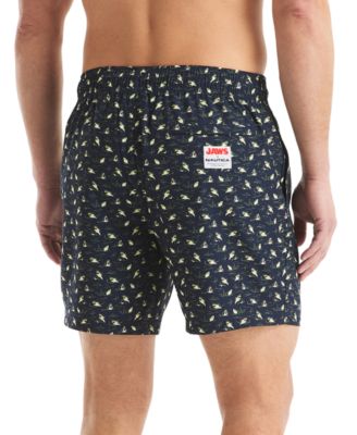 JAWS x Men's Classic-Fit Active Stretch Quick-Dry Printed 6" Swim Trunks