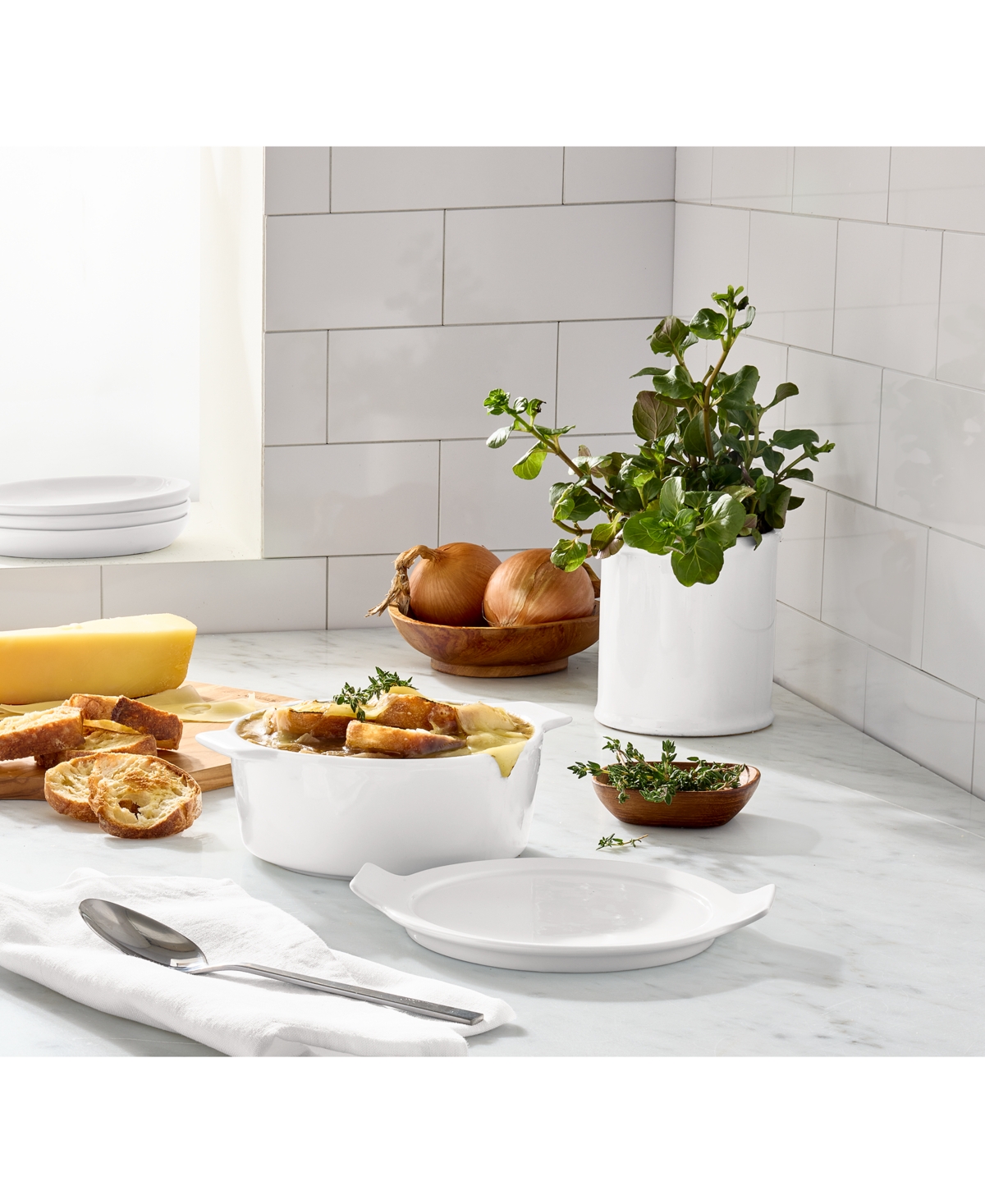 The Cellar Whiteware Cocotte And Lid, Exclusively At Macy's In White