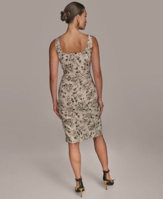 Women's Sleeveless Jacquard Sheath Dress