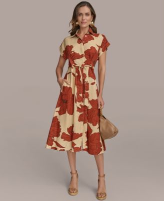 【Donna Karan New York】 Tie-Waist Shirtdress Donna Karan New York Women's Tie-Waist Shirtdress - Macy's