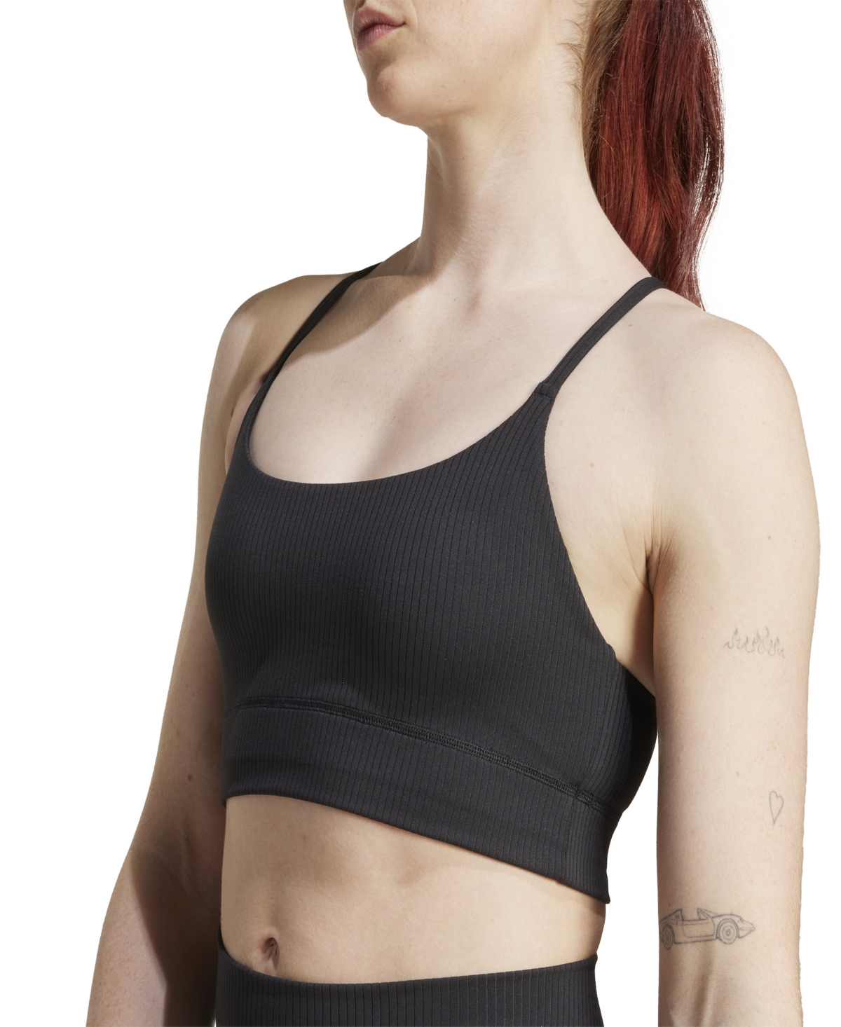 Adidas Originals Women's All Me Ribbed Training Bra In Black