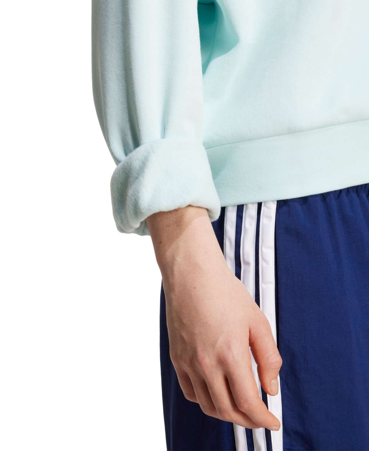 Adidas Originals Women's Essentials Small Logo Feel Cozy Crew Neck Sweatshirt In Blue