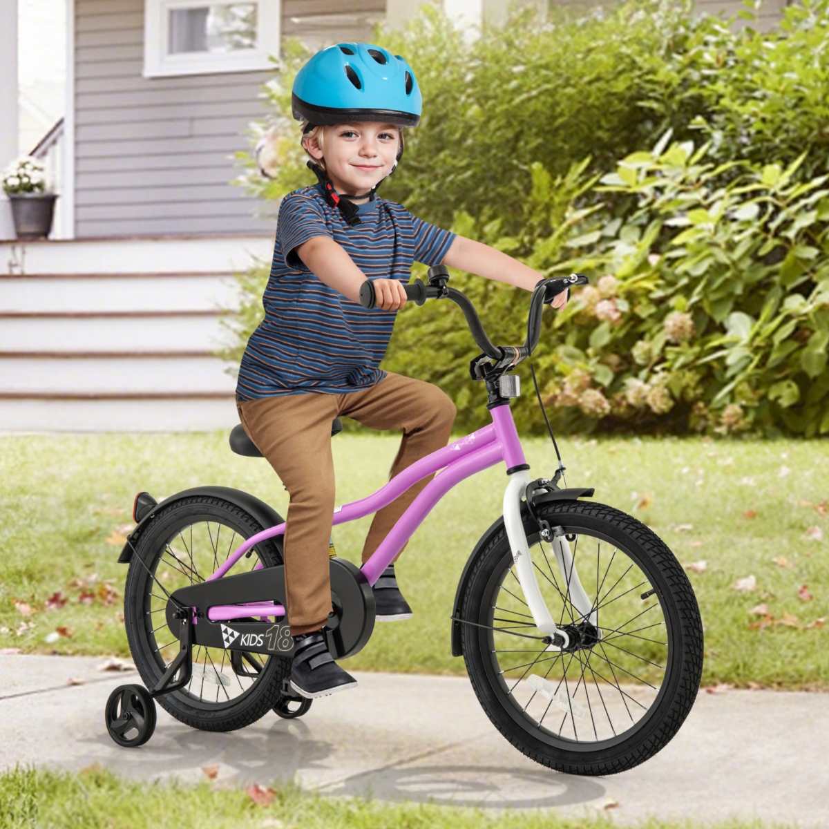 Kids Bicycle with Dual Brakes Training Wheels for Beginner Riders