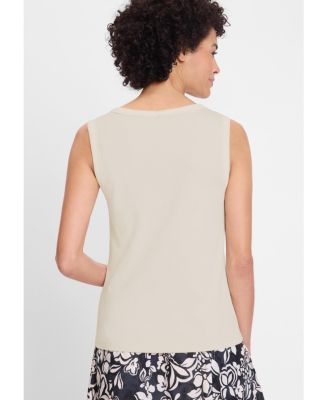 Women's Rounded V-Neck Sleeveless Shell